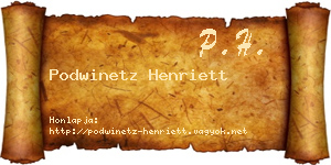 Podwinetz Henriett névjegykártya